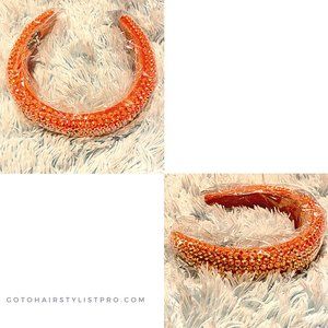 Orange Thick Beaded Headband